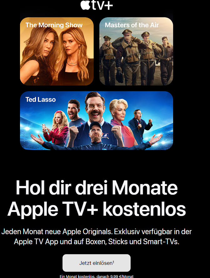 1 kostenlose Monate Apple TV 1 kostenlose Monate Apple TV+
