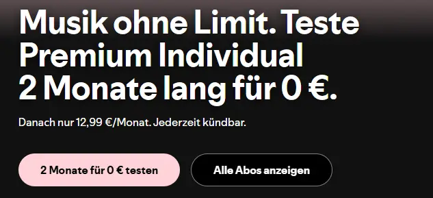 2 Monate Spotify Premium Individual gratis 2 Monate Spotify Premium Individual gratis