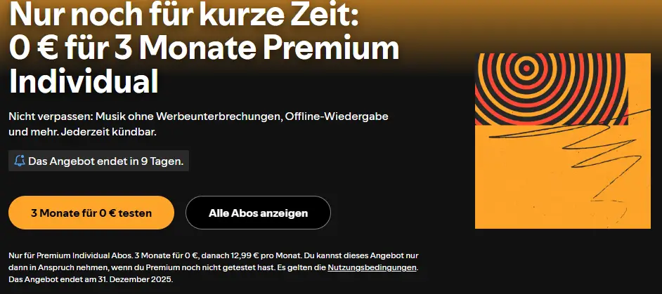 Spotify Premium 3 Monate Gratis nur Neukunden