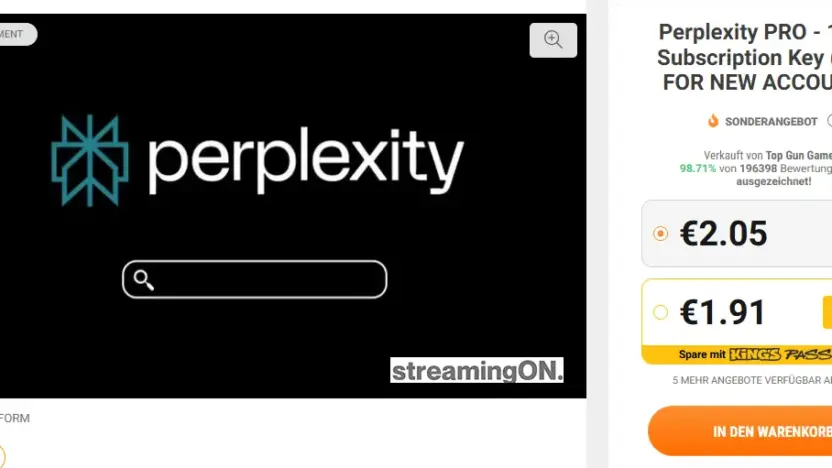 Perplexity Pro Reseller Key günstig Neukunden Kinguin kaufen