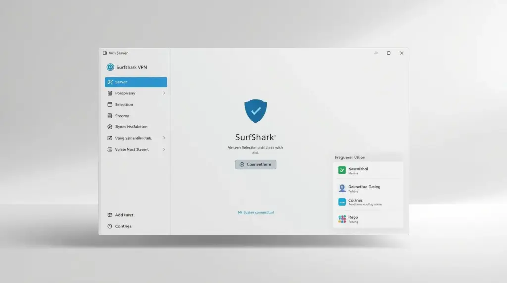 Surfshark App Oberflaeche auf Windows 11 Surfshark App Oberfläche auf Windows 11