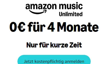 Amazon Music 4 Monate kostenlos Prime Deal
